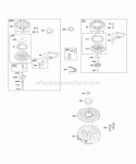 Flywheel Rewind Starter Diagram and Parts List for 128802-1773-B1  Briggs and Stratton Engine
